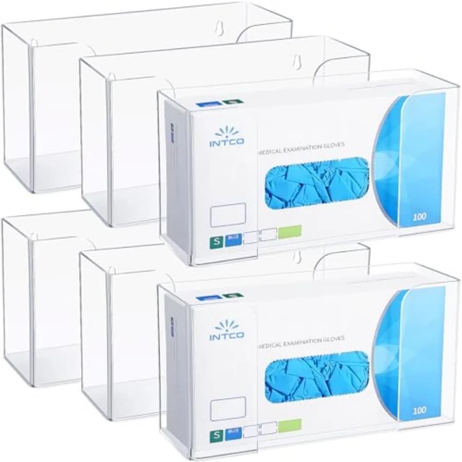 Dispenser per Guanti in Acrilico Wenqik, Supporto a Parete per Mascherine Monouso in Lattice e Gomma