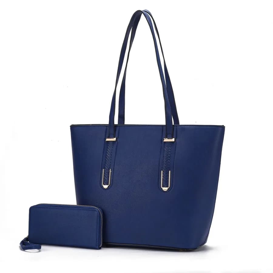 Borsa Tote e Portafoglio da Polso in Pelle Vegana per Donna, Nera, per Uso Quotidiano con Scomparti Multipli e Design Resistente