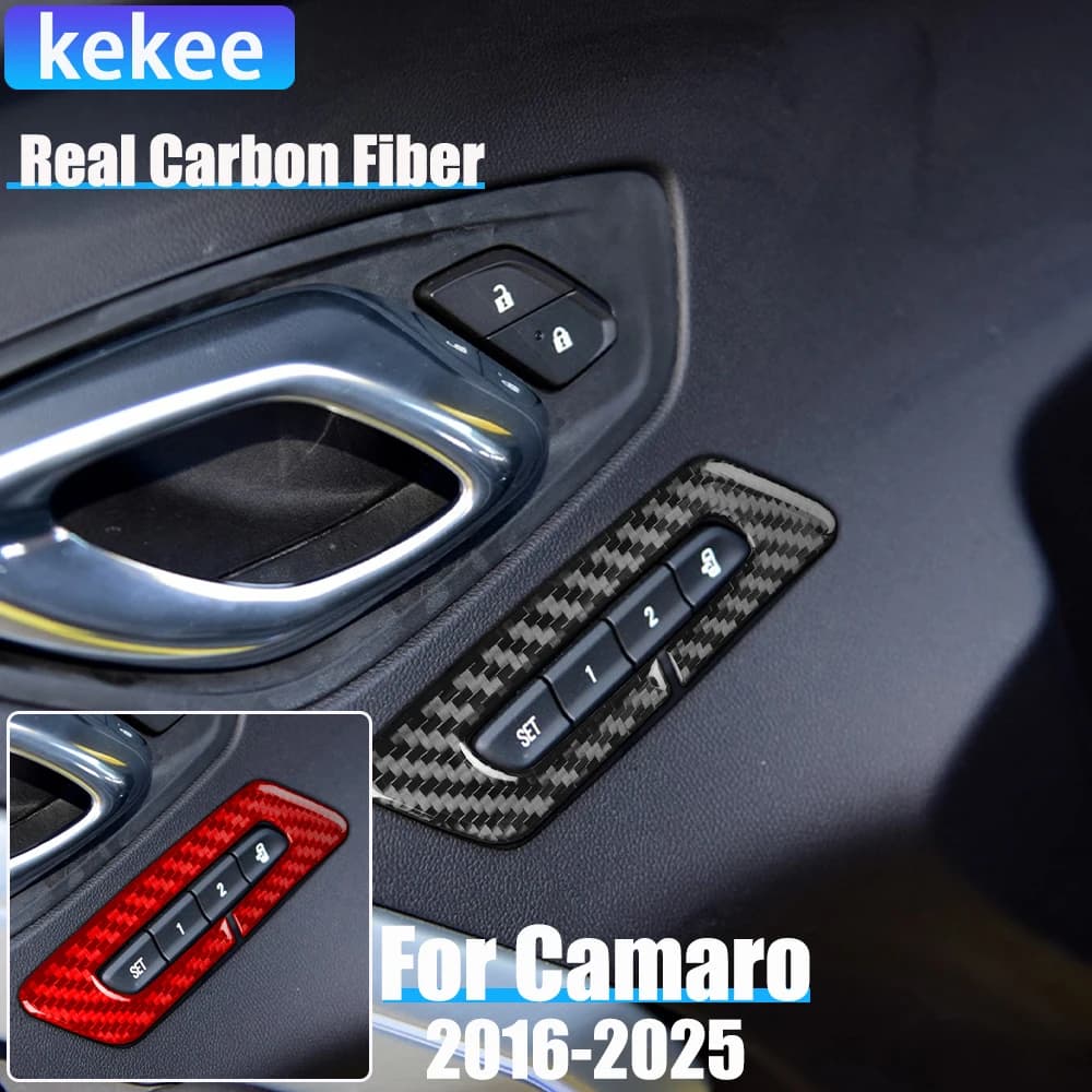 Real Carbon Fiber Car Accessories Seat Memory Decorative Coating Soft Wall decal for Chevrolet Camaro 6th Gen 2016-2025