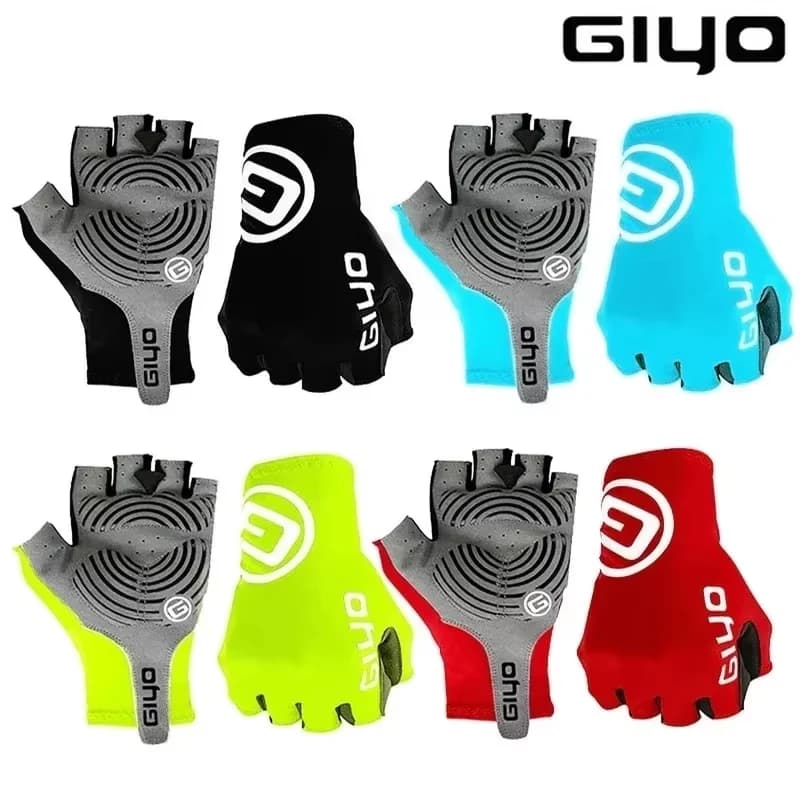 Men's Fabric Anti-slip Giyo Gloves, Race Bike Gloves and MTB, Running Gloves