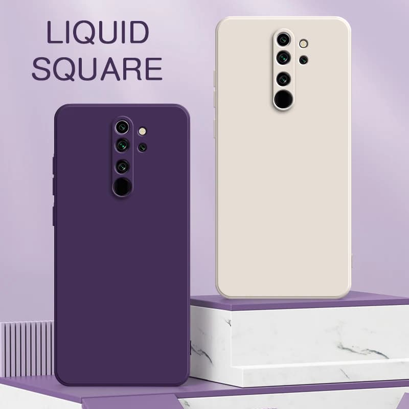 Custodia carina in silicone liquido quadrato originale per Xiaomi Redmi Note 8 Pro Cover posteriore protettiva completa Note8 T Note8Pro 8Pro Borsa per telefono