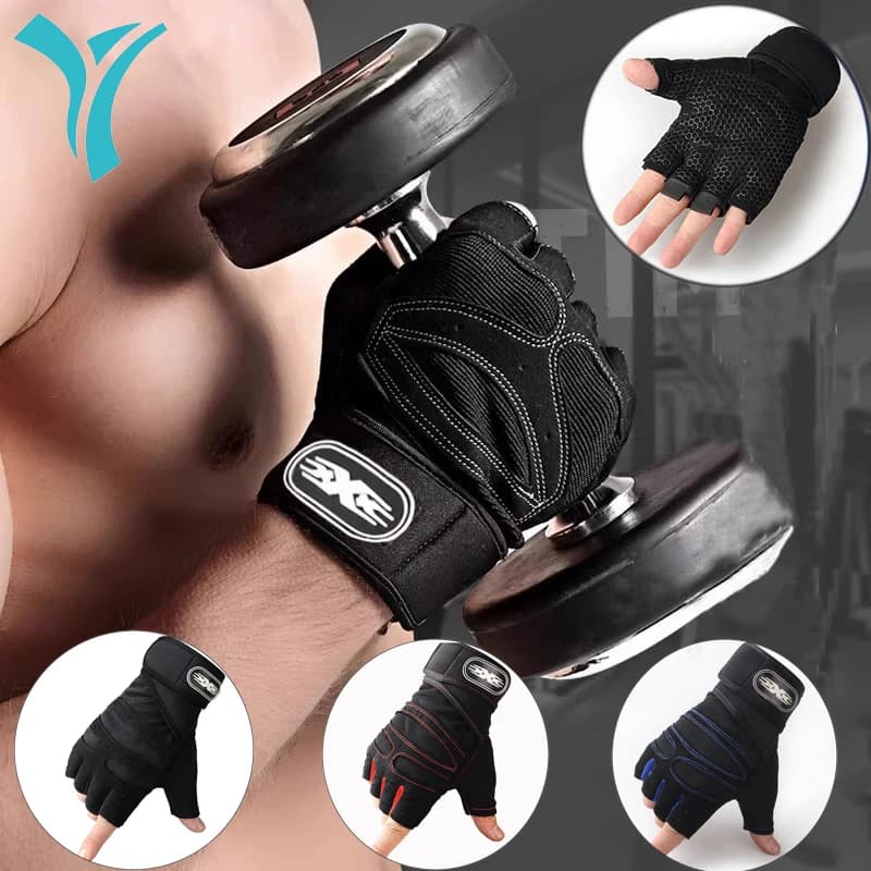 ZHUOHUA Gym Gloves for weight lifting with wrist support, complete palm protection, for training, fitness, tractions, pull-up