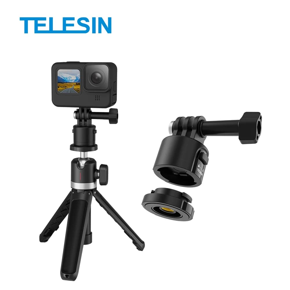 Adattatore Magnetico a Sgancio Rapido TELESIN con Vite da 1/4 per Accessori Fotocamera GoPro Hero Insta360 DJI OSMO Action