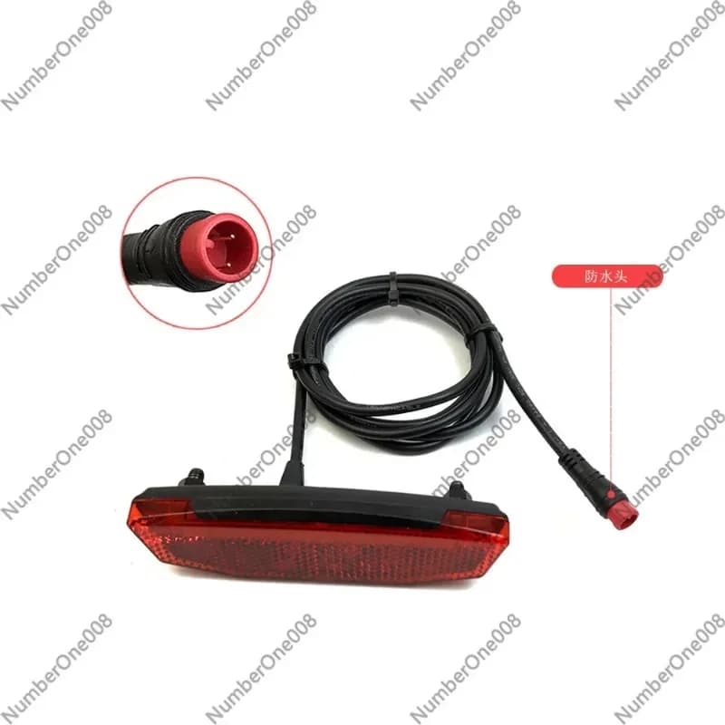 Universal Electric Bicycle Tail Light 6V-60V, High Brightness LED Warning Lamp with Waterproof Connector for Night Riding Safety