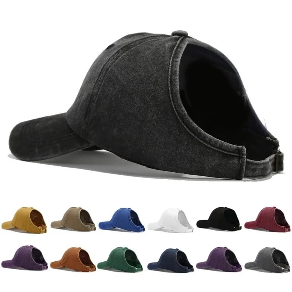 Cappellino da Baseball Morbido Tinta Unita Effetto Lavato, Regolabile, Stile Hip Hop, Visiera Vuota, Snapback, Protezione Solare, Cappello con Visiera per Uomo