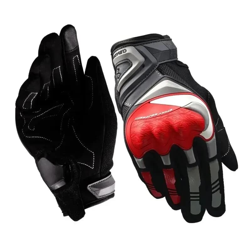 Guanti da moto Touch screen traspirante unisex Guanti protettivi da equitazione per bici da cross Sport all'aria aperta Notte riflettente Dito intero
