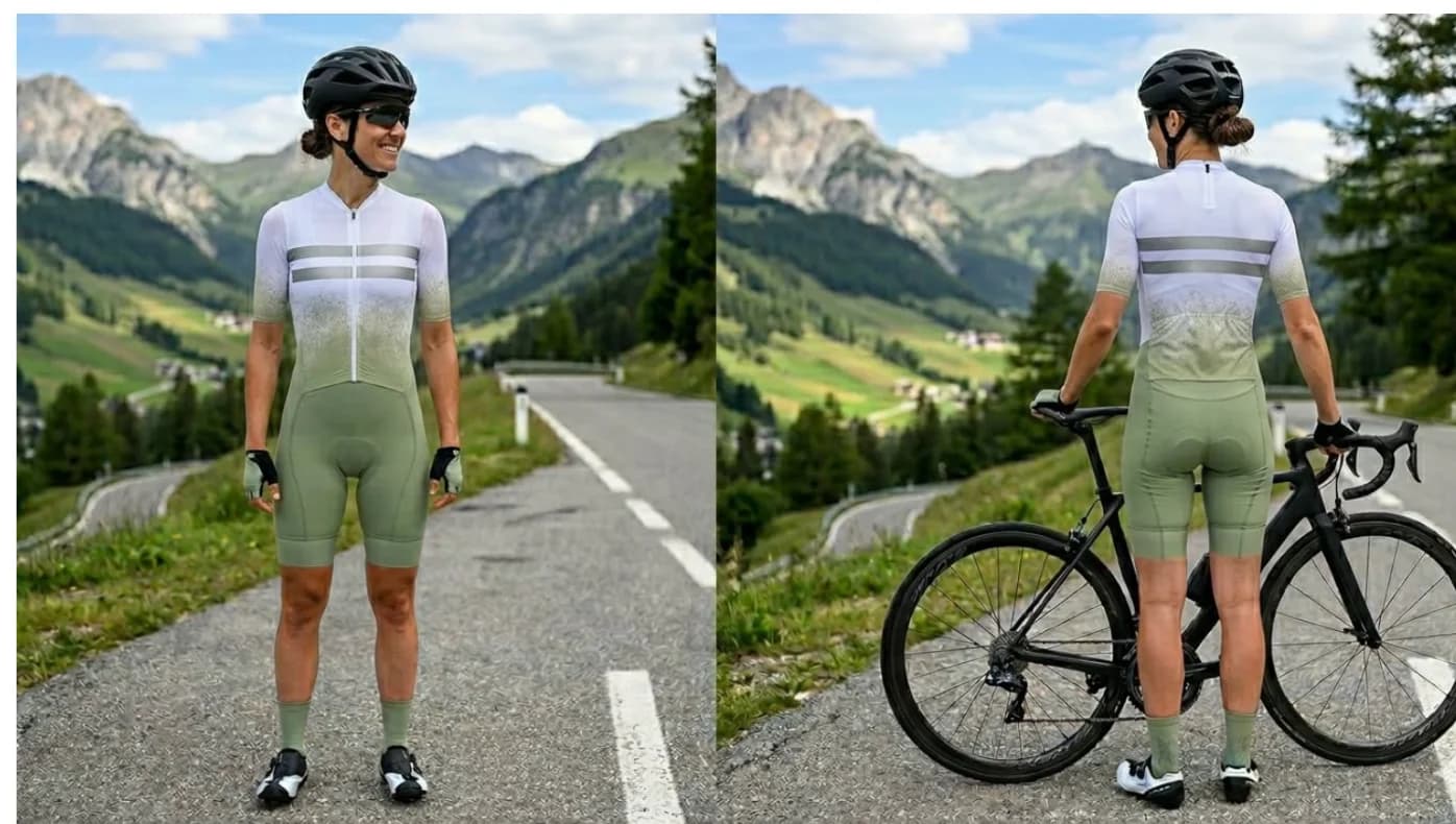 Completo da Ciclismo BERMUDA PERFORMANCE TRI SUIT - Maglia Personalizzabile con Nome e Paese, Polo Tecnica, Pantaloncini Tecnici con Bretelle, Set Performance+