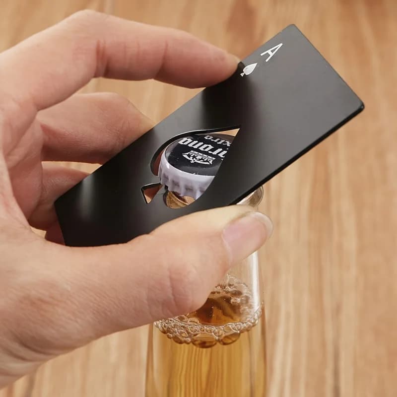 1 pcs creative stainless steel poker bottle opener credit card size bar restaurant beer metal opening tool gift