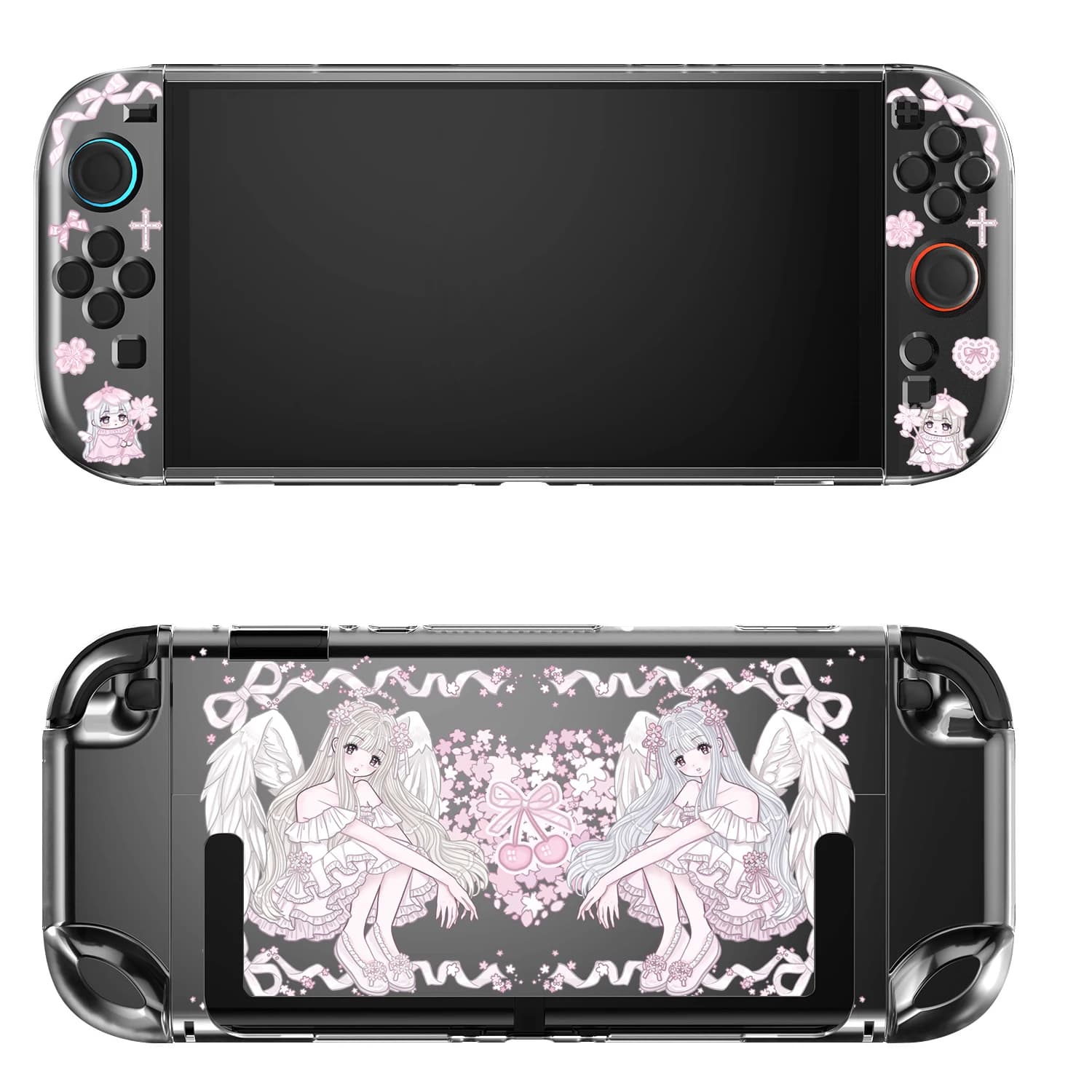 Custodia per Nintendo Switch 2 Cover Shell Dockable Protettivo Rosa Sakura Angel Girl TPU Switch 2 Accessori Controller JoyCon