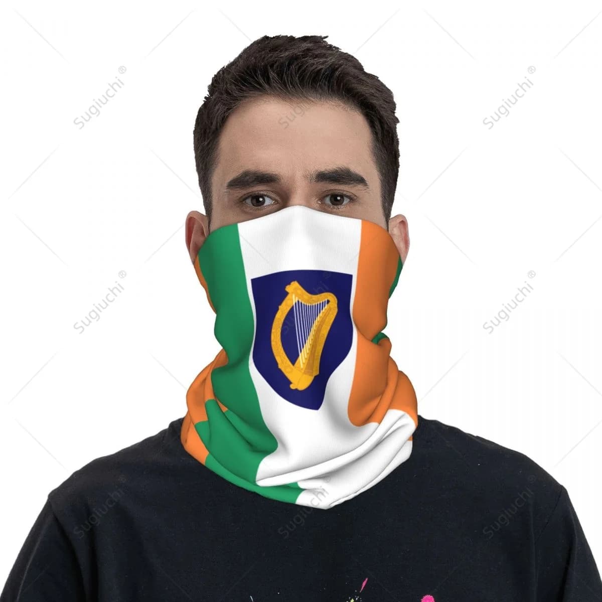 Fazzoletto da collo unisex con bandiera dell'Irlanda, sciarpa, collo, maschera, sciarpe, scaldacollo, bandana senza cuciture, copricapo, ciclismo, escursionismo