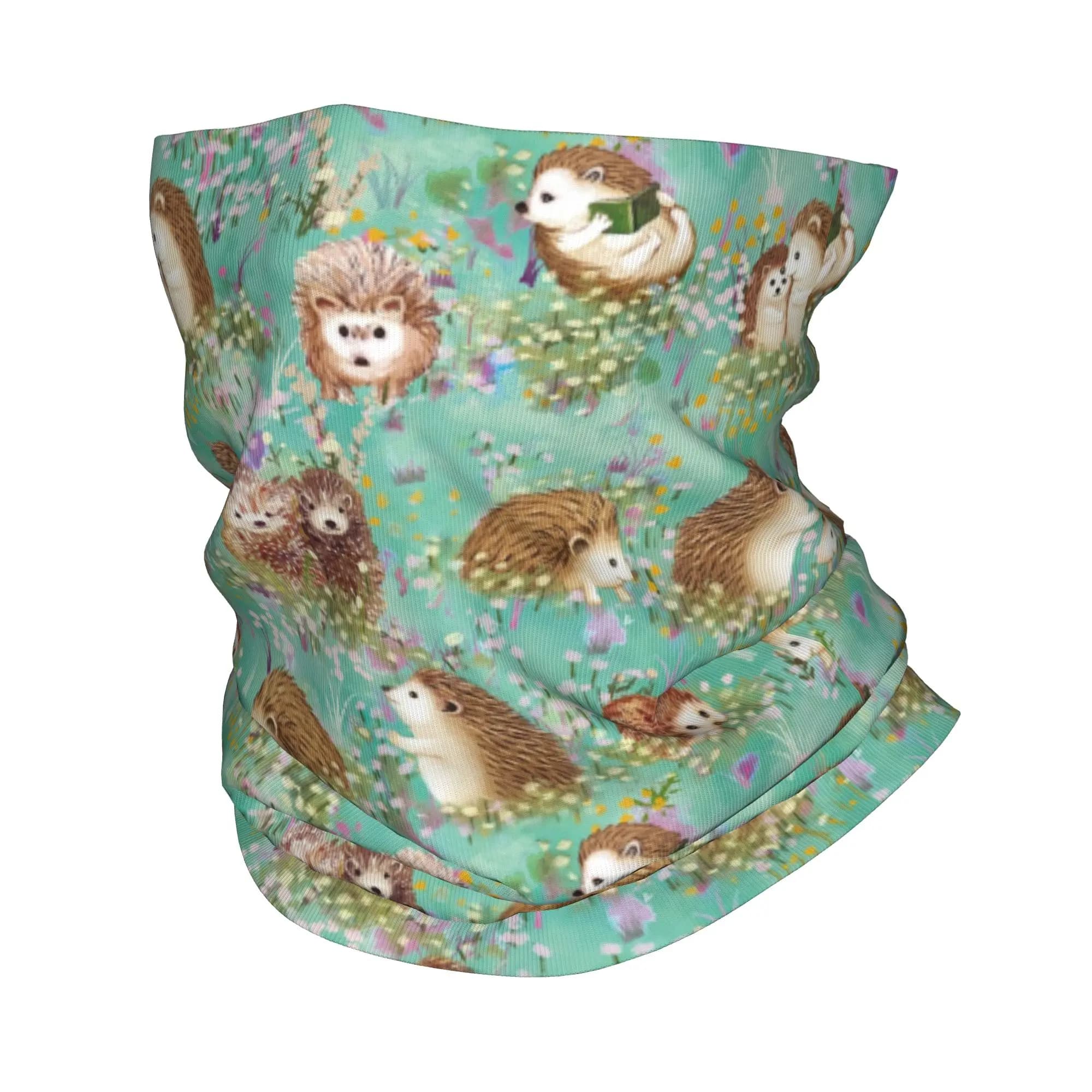 Bandana floreale autunnale Hedgehog Spring, copricollo stampato, maschera avvolgente, sciarpa, maschera multiuso, maschera per ciclismo, unisex, per adulti