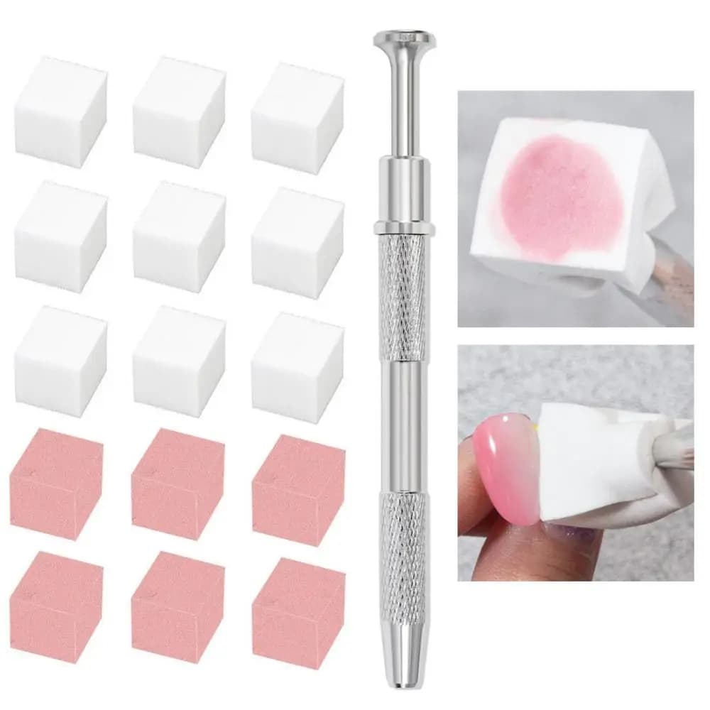 Set da 50 Pezzi con Pennello Applicatore, Spugna Quadrata per Nail Art, Spugna Morbida per Sfumature e Gradiente, Pennelli per Unghie