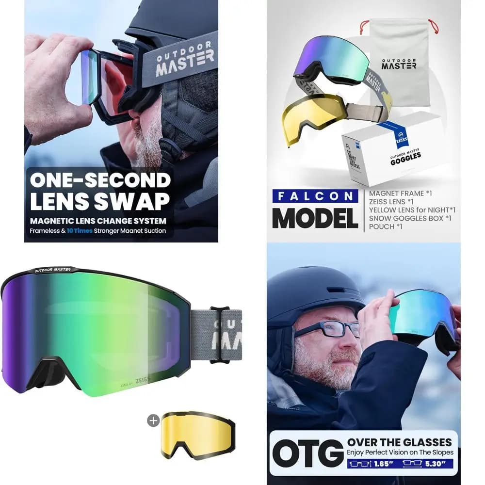 Occhiali da sci con lenti intercambiabili con antiappannamento per lo snowboard, compatibilità sopra gli occhiali