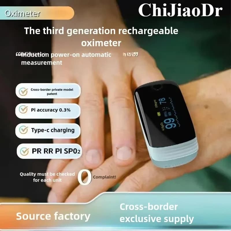 SpO2 RR Saturometer Oxygen Saturation in Blood Medical Pulsossimeter DeDedos Rechargeable Pediatric