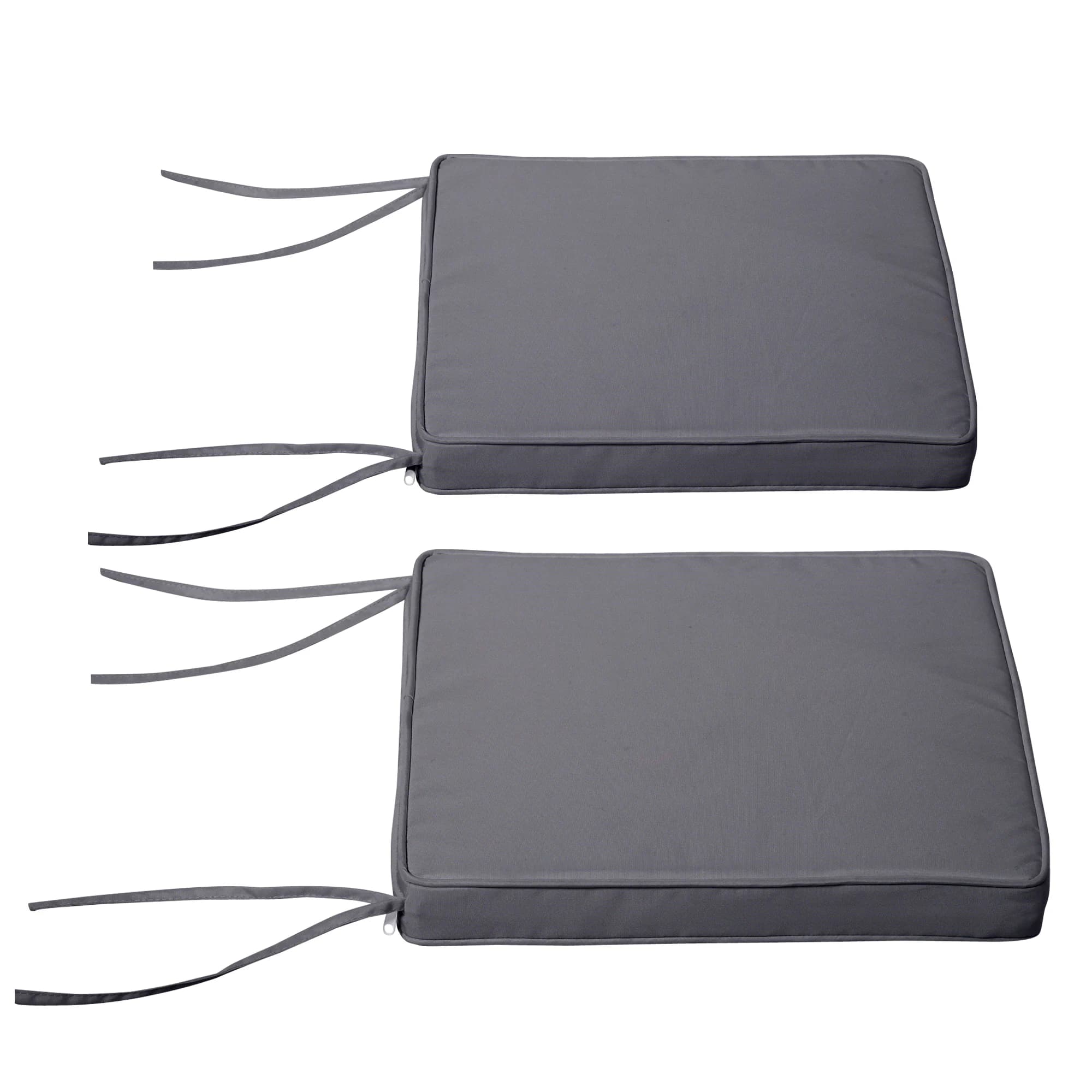 Outsunny Set di 2 cuscini per sedie da giardino in poliestere grigio