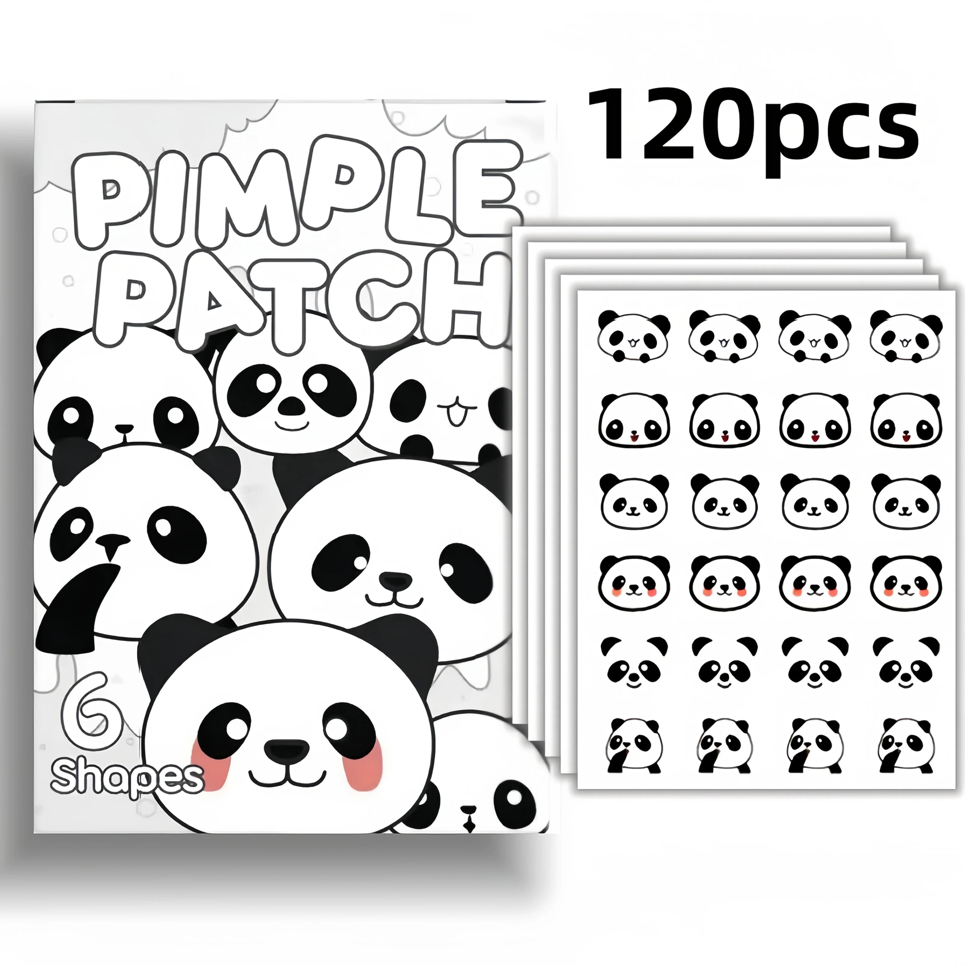 120 cerotti ipoallergenici, impermeabili e senza alcol, dal design adorabile a forma di panda, perfetti per coprire brufoli e imperfezioni della pelle