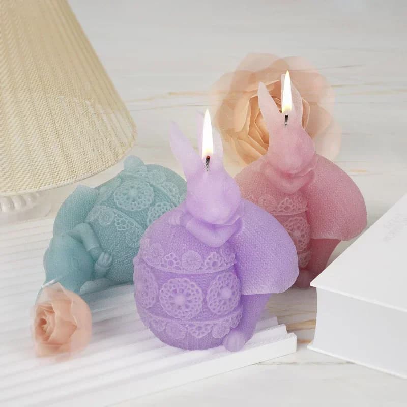 Stampo in silicone 2026 a forma di coniglio per candele, stampo in silicone a forma di coniglietto per sapone, gesso, resina, stampo per cubetti di ghiaccio a forma di animale, strumento per la cottura