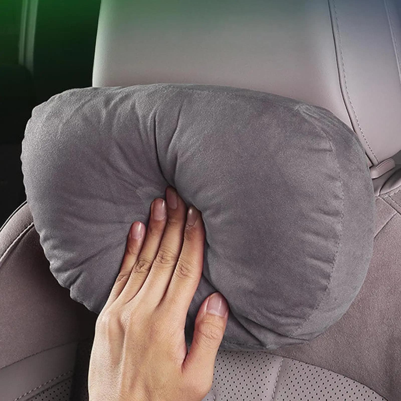 Cuscino per il collo per auto, morbido cuscino poggiatesta in pelle scamosciata, accessorio ergonomico per sedile auto per Ledao L