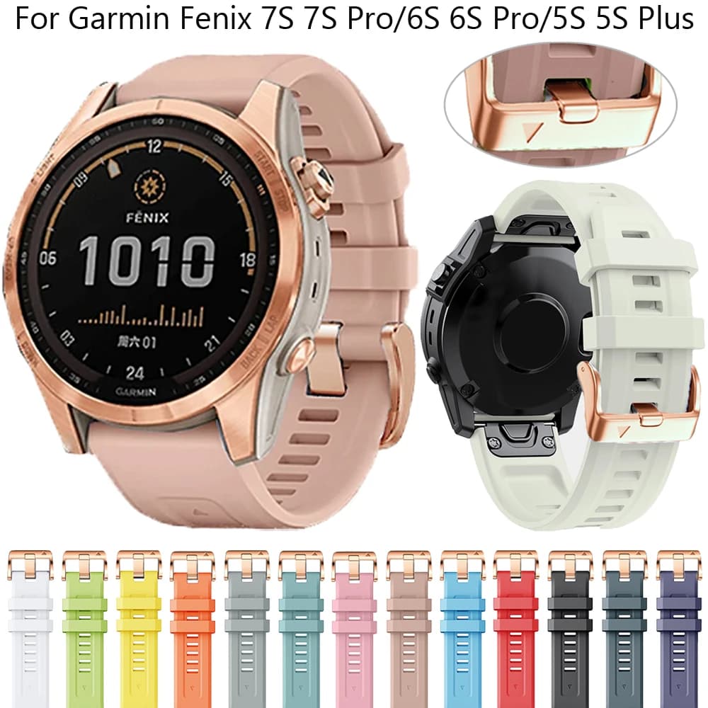20mm Silicone Band For Garmin Fenix 7S 6S Pro 5S Plus Strap Replacement Watchband Woman Men For Fenix 7s 6s 5s Watch Bracelet