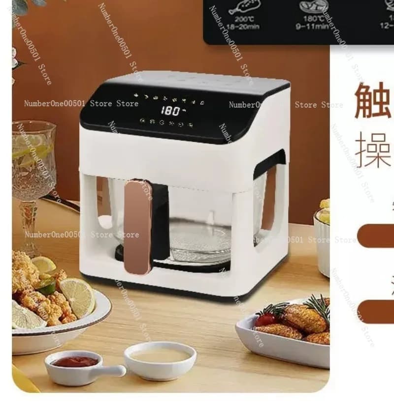 Forno Friggitrice ad Aria Automatico in Vetro da 8.5L con Controllo Intelligente della Temperatura 110V 220V per Casa