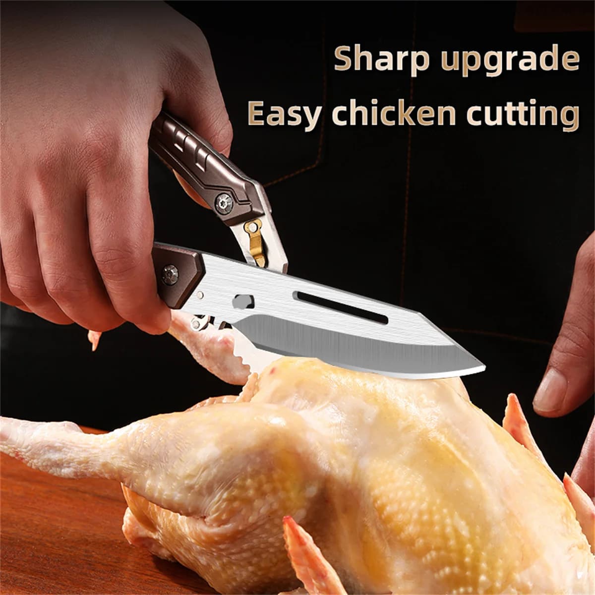Heavy Duty Chicken Shears - Kitchen Shears Essential for Chicken and Meat Cutting - Stainless Steel Food Cooking Scissors