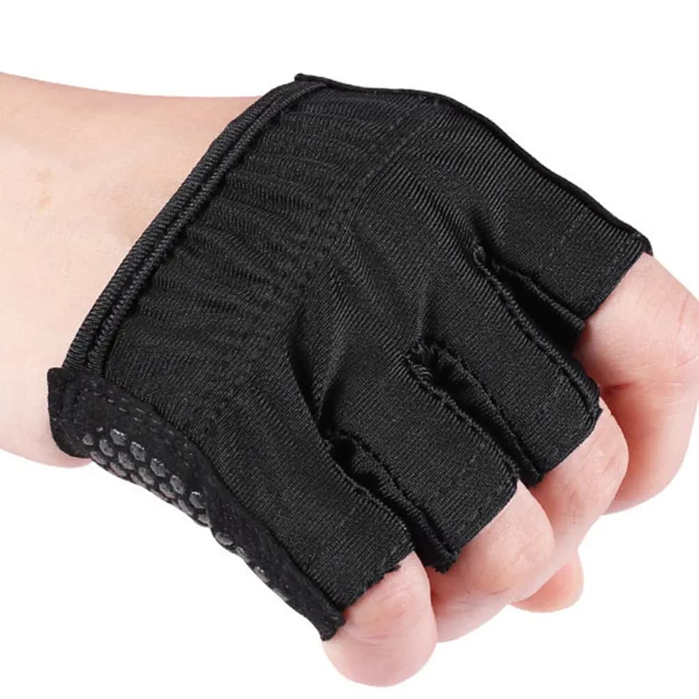 Guanti da Allenamento Traspiranti Senza Dita, Guanti da Palestra Rossi in Cotone con Presa Antiscivolo