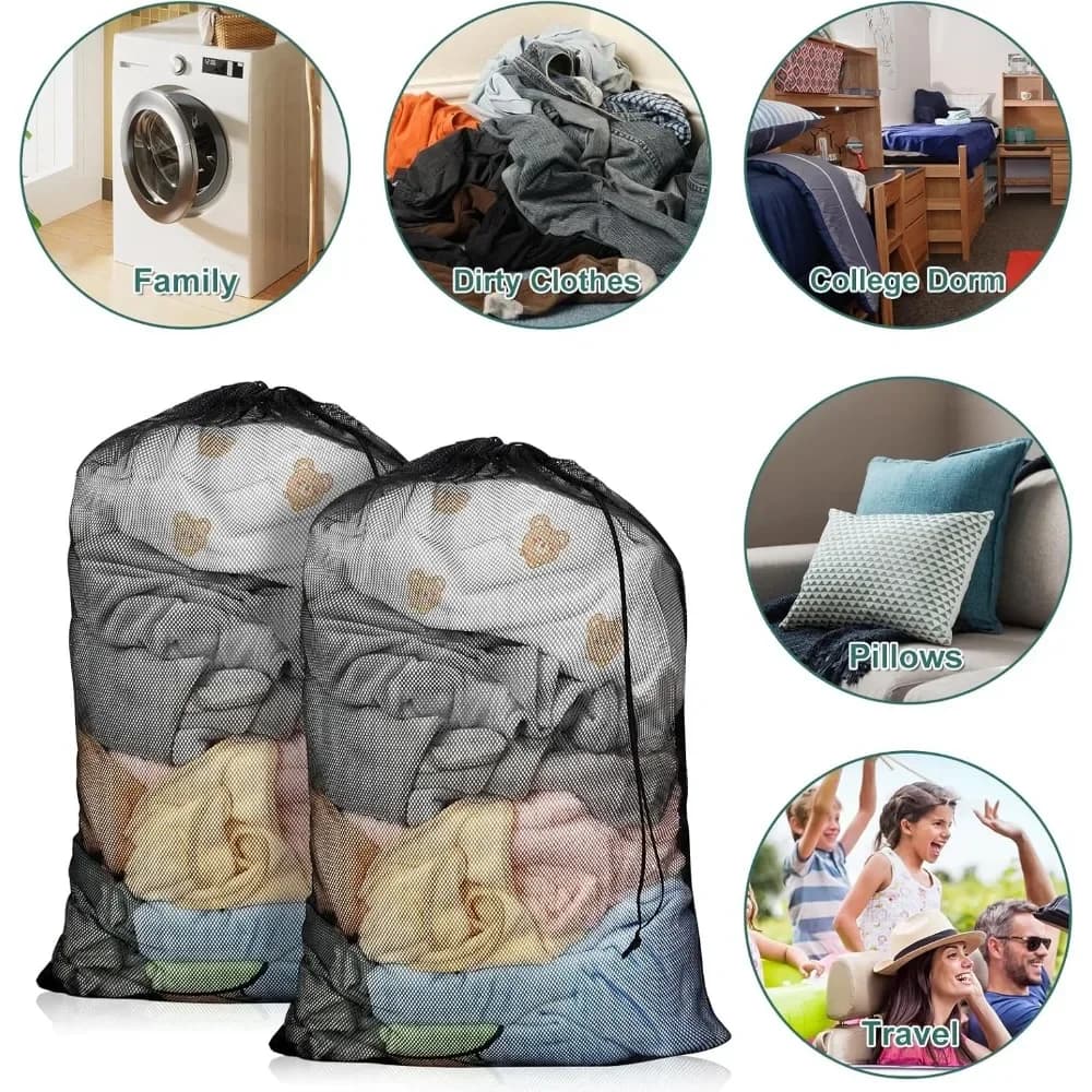 Large net bag for laundry Washer bag with washers in solid color Anti-deformation Anti-deformation bag for washing net clothes for home 60x90 cm