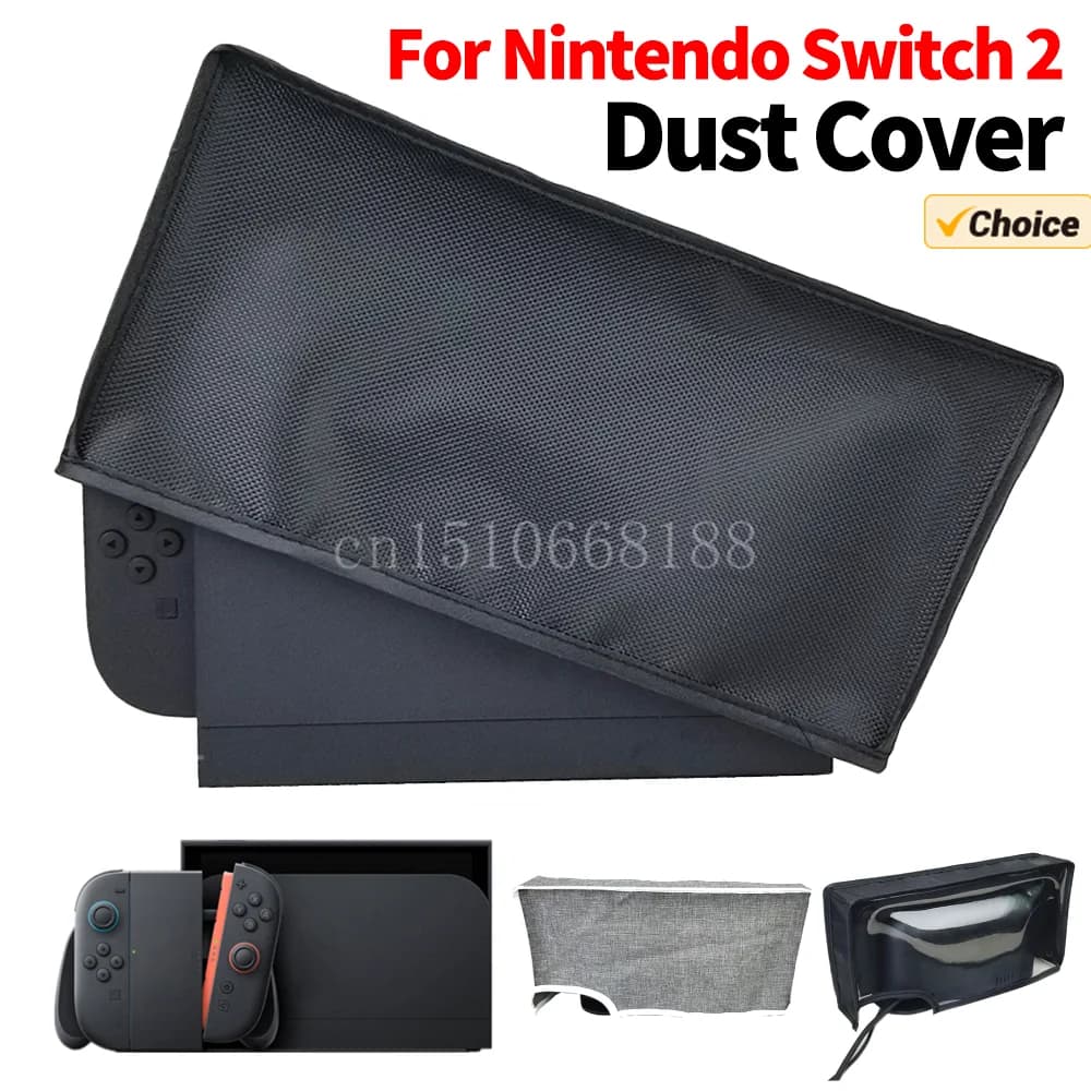 Custodia antipolvere nera per Switch 2 Custodia antipolvere in tessuto antigraffio per Switch 2 Console di gioco Dock Accessori da gioco