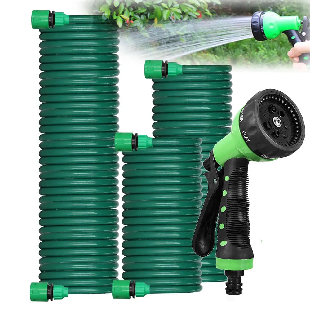 7.5M/15M/30M Bobina Retrattile Magia Flessibile Tubo Dell'acqua Da Giardino Pulizia Auto Tubo A Molla Tubo di Plastica Pianta Irrigazione W/Pistola A Spruzzo