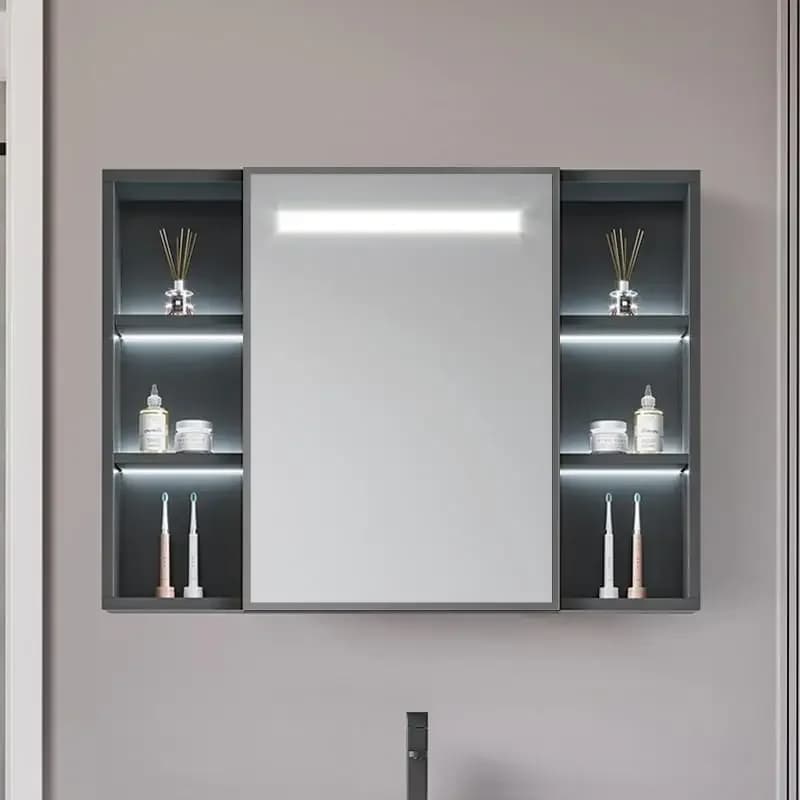 Bathroom simple wall-mounted waterproof space aluminum smart mirror cabinet separate toilet wall-mounted storage