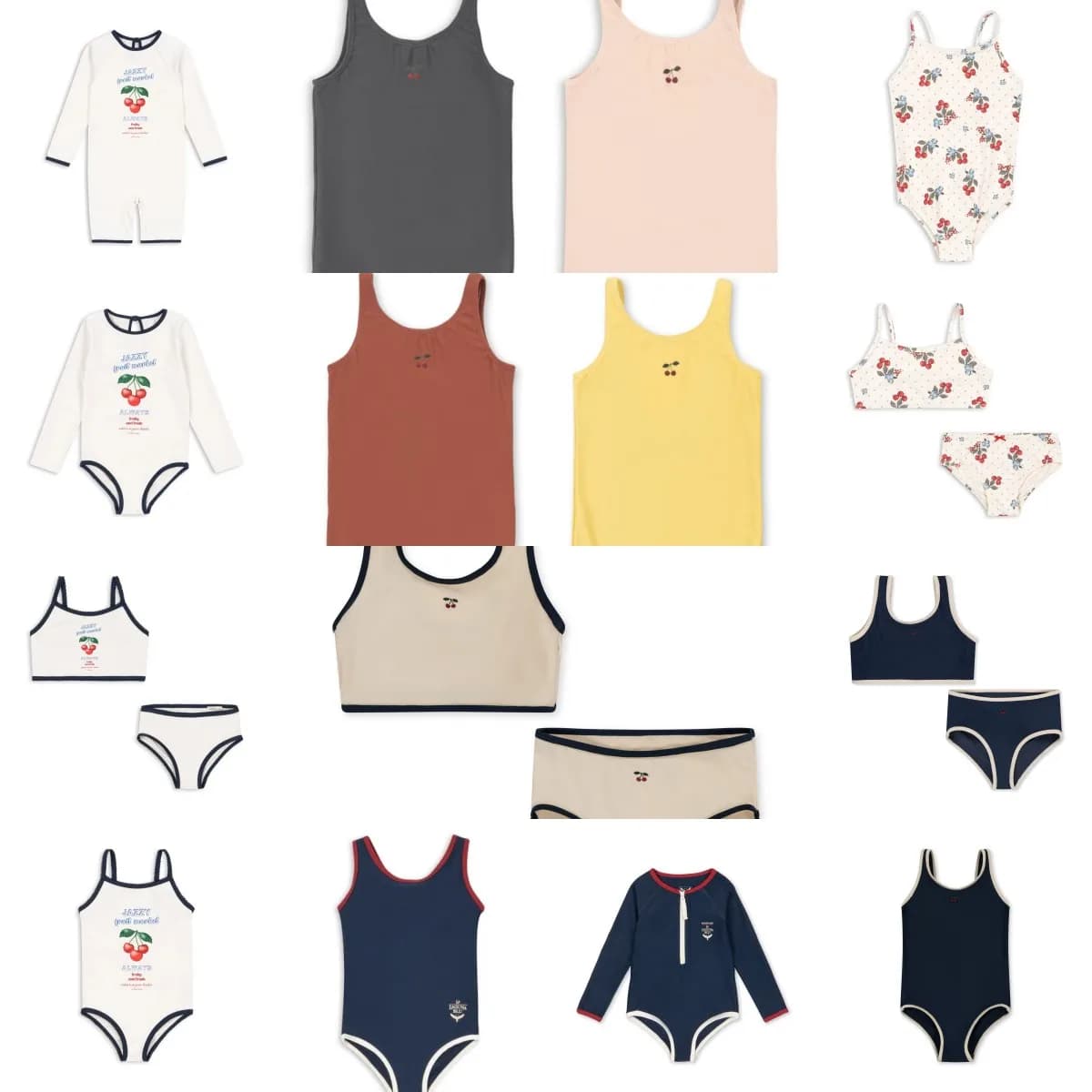Nuovo Costume da Bagno Estivo 26 per Bambine con Stampa Ciliegie, Grazioso Costume Intero con Pizzo e Volant, Set Bikini Principessa per Bambini