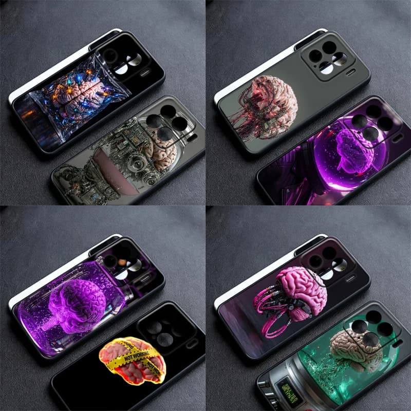 Tech Preserved Brain Phone Case For Redmi Note 14 13 15 Pro Plus 12 TURBO 12S 11 Pro 11S 10 Pro Max 9 9S Cover TPU Shell Coque