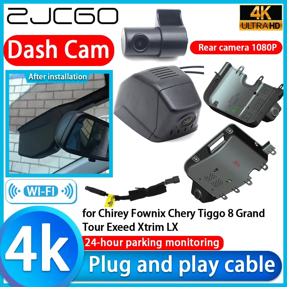 Per Chirey Fownix Chery Tiggo 8 Grand Tour Exeed Xtrim LX Wifi 4K DVR Dash Cam Fotocamera Obiettivo Sony IMX335 Videoregistratore G-Sensor
