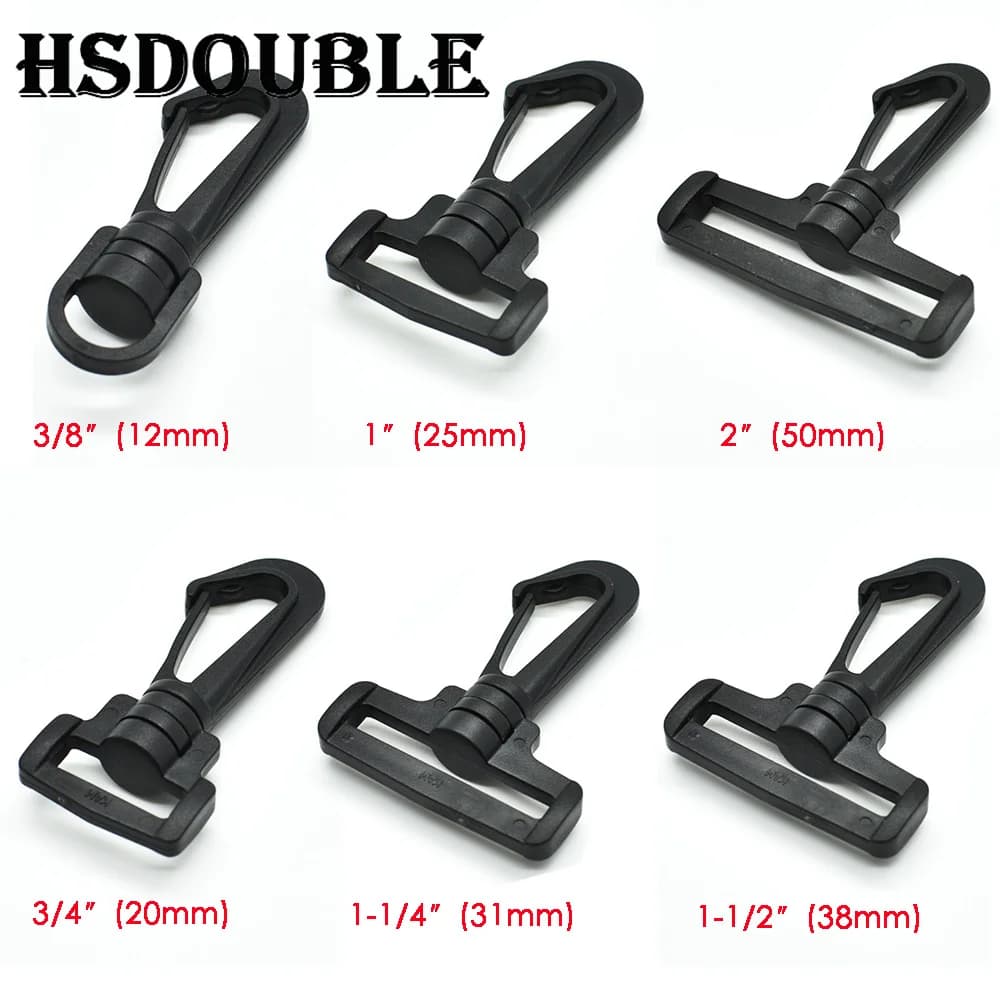 10 Pz/pacco 6 Dimensioni Pick Tessitura 1/2 "~ 2" Girevole In Plastica Moschettoni Hardware Fibbia A Sgancio Laterale Paracord Zaino Cinghie Borsa parti