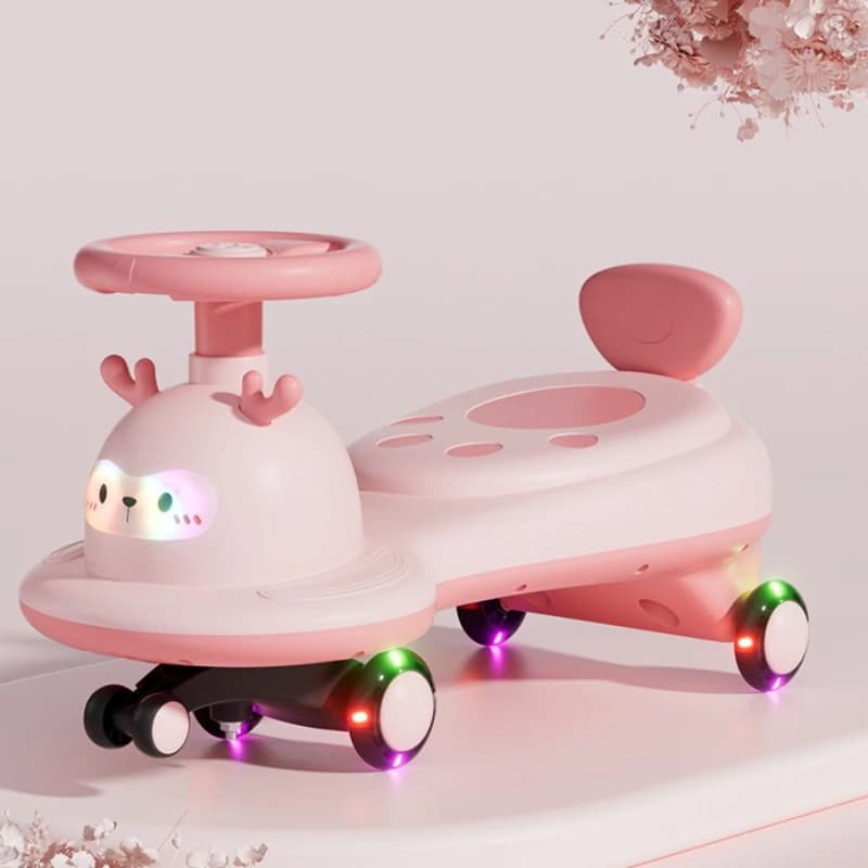 ‌ Baby Wiggle Car con luci a LED ‌ , Giocattolo da corsa a bilanciere per 1-3 anni, ruote in PU silenziose e impugnatura ergonomica, design antiribaltamento