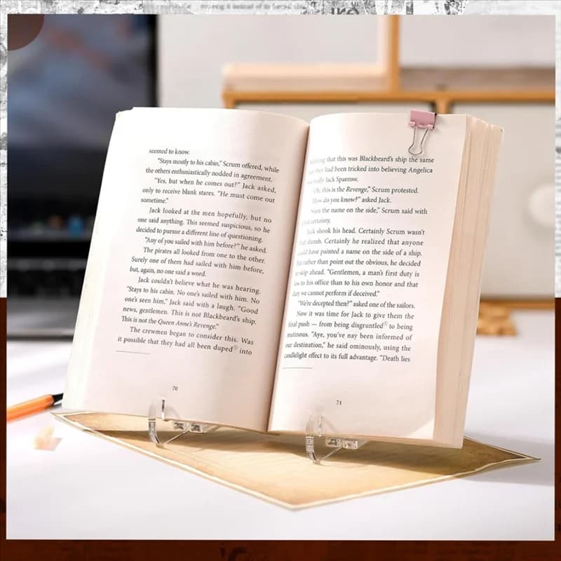 A03F-Supports for Display Plates, Square Acrylic Transparent Table Support for Frame Book Clamp, Photos