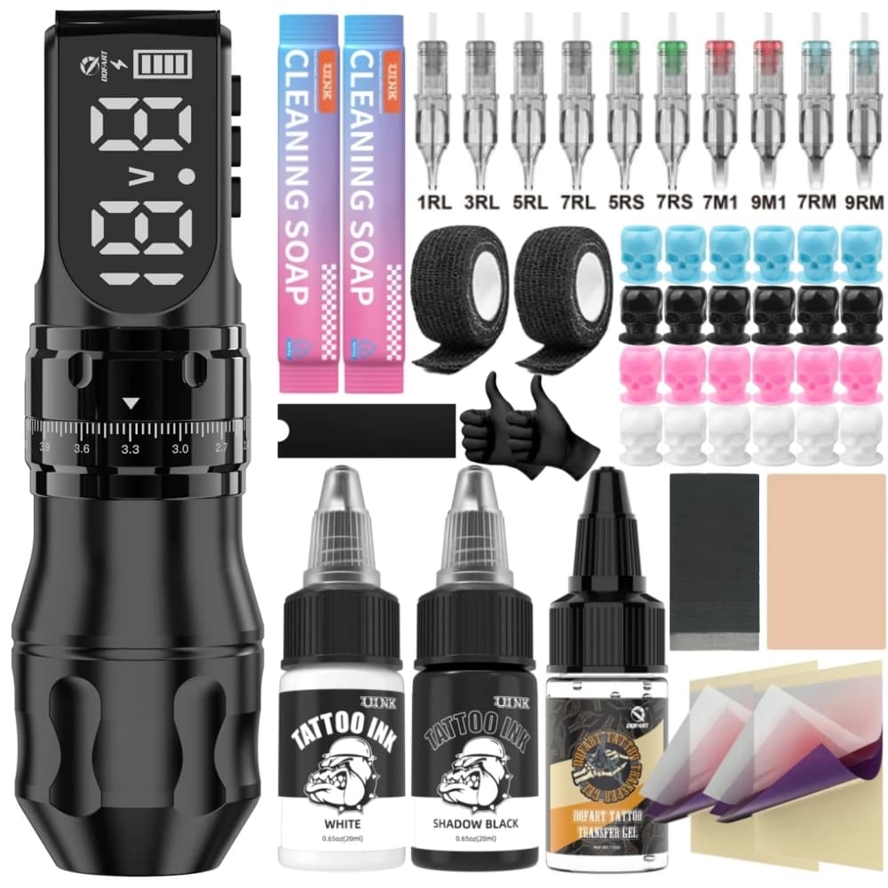 DQFART New In Hot T9 1700mAh Electric Wireless Tattoo Machine Pen Transfer Printing Gel Tattoo Ink Needles Tattoo Artists Art