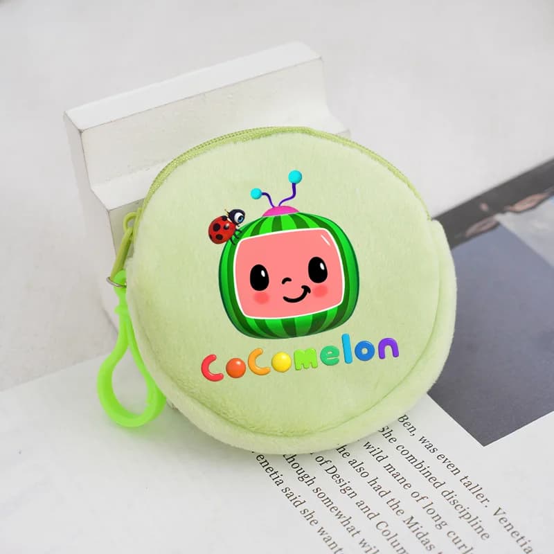 Portamonete Cocomelons Mini borsa rotonda multifunzionale Zaino carino per ragazzi e ragazze Decorazione Portachiavi Ciondolo Custodia per auricolari