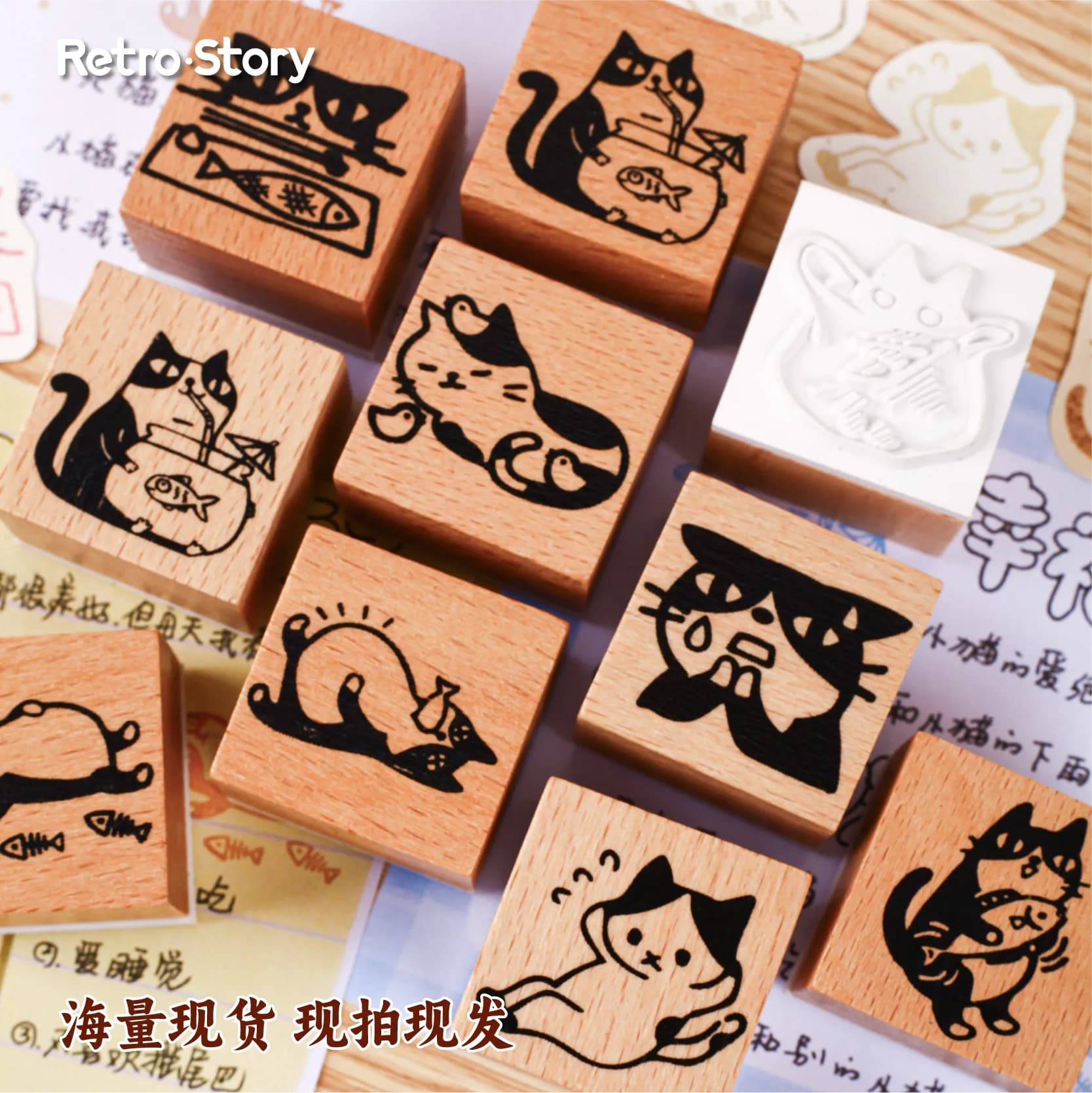 TIANZI 1pc Alphabet Stamps Vintage Wooden Rubber cute pet Stamp Set Stationery Seal Stamping For Card Making Planner Scrapbook