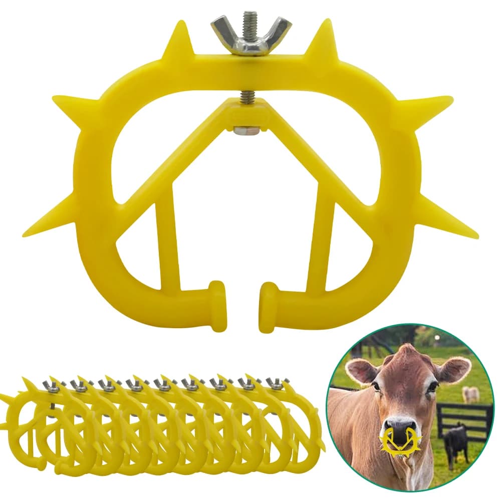 5PCS Plastic Cavine Nose Ring for Veal Weaner Adding Plastic Nose Rings for Cavi Anti Sucking Stop Kit for milking Livestock Equipment