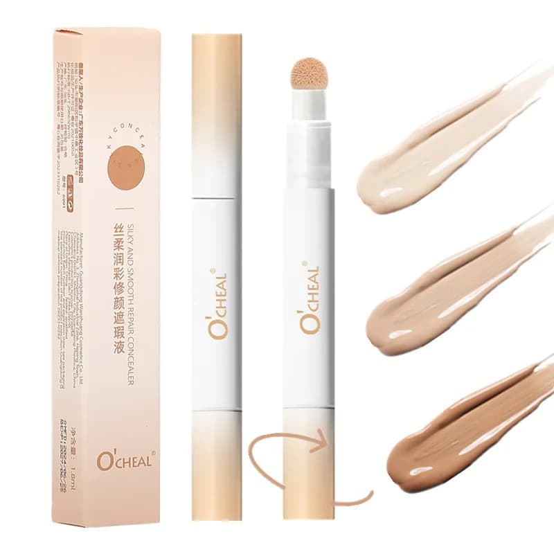 Penna Correttore con Cuscinetto d'Aria, Fondotinta Liquido Opaco Setoso, Matita per il Controllo dell'Olio, Copre le Occhiaie, Trucco Naturale