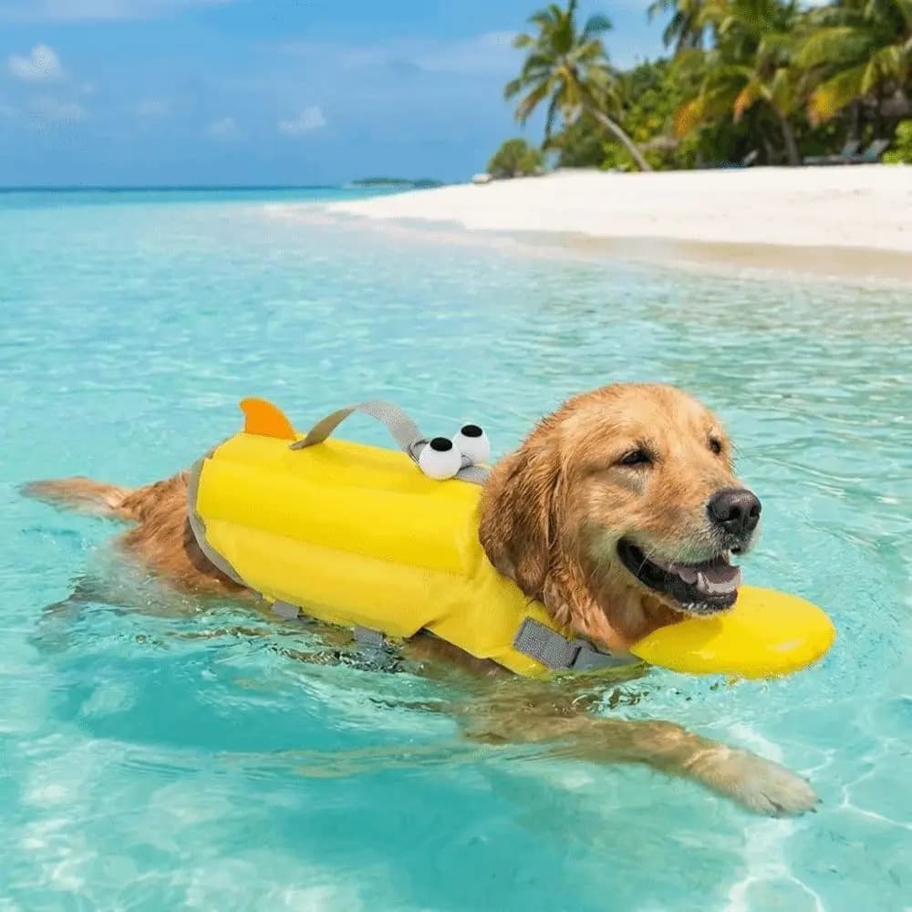 Adjustable Dog Life Jacket Waterproof High Flotation Dog Surfing Clothes Breathable Hand Carried Dog Lifesavers Swimsuits
