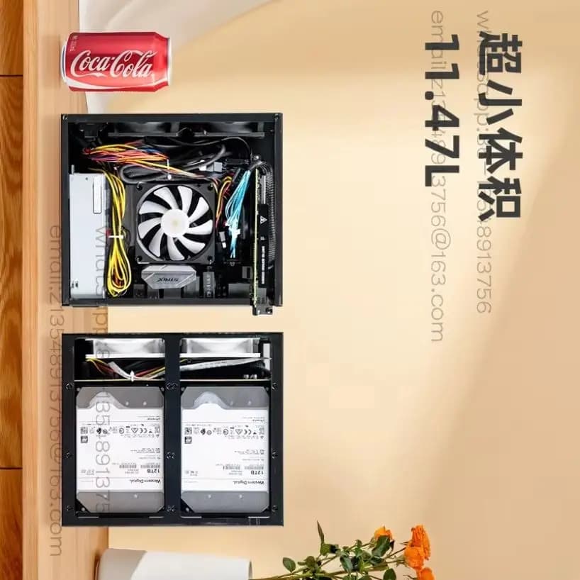 Telaio NAS a 6 dischi guscio in alluminio scheda principale itx piccolo telaio di servizio di accumulo di energia 1u