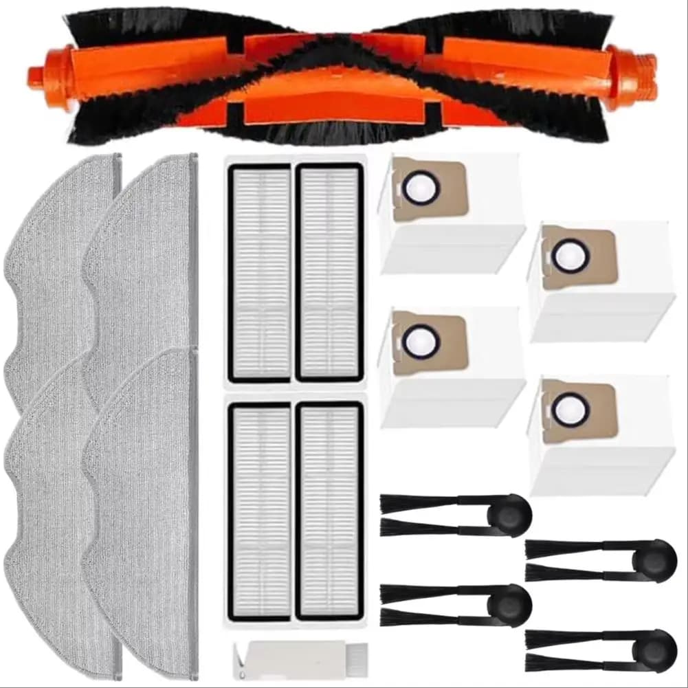 Spazzola principale Spazzola laterale Filtri HEPA Cuscinetti per mocio Sacchetti per la polvere Spazzola per pulizia per Xiaomi Robot Aspirapolvere H40 OV51 Accessorio per aspirapolvere