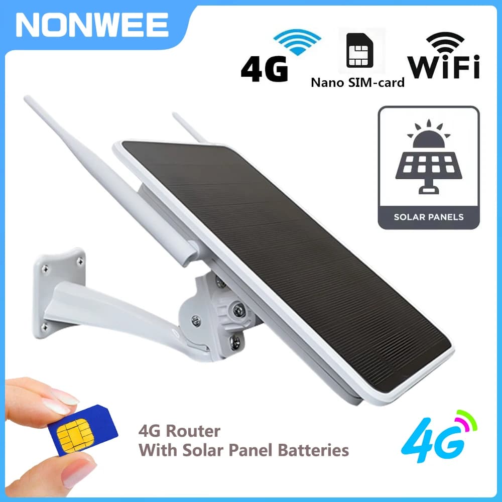 6W 10W 15W 4G Router solare Ripetitore WiFi Alimentato ad energia solare All in One Portata WiFi 50M IP66 Impermeabile Totale 12000mAh Batterie