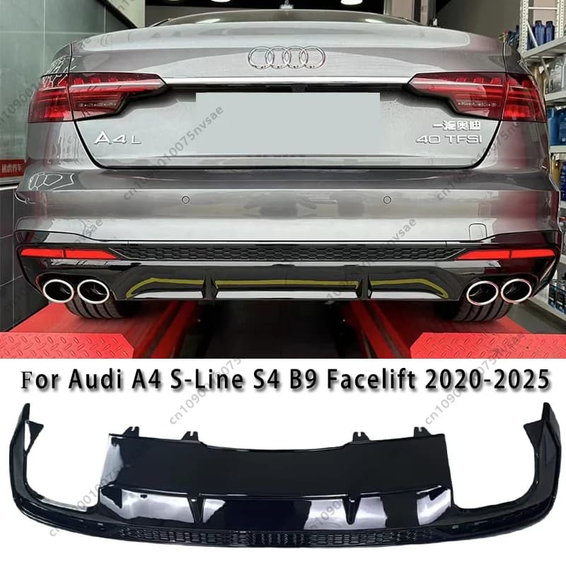 Auto Paraurti Posteriore Mantovana Splitter Bodykit Per Audi A4 S-Line e S4 B9 Facelift Berlina/Avant 2020-2025 (Non Per Standard A4)