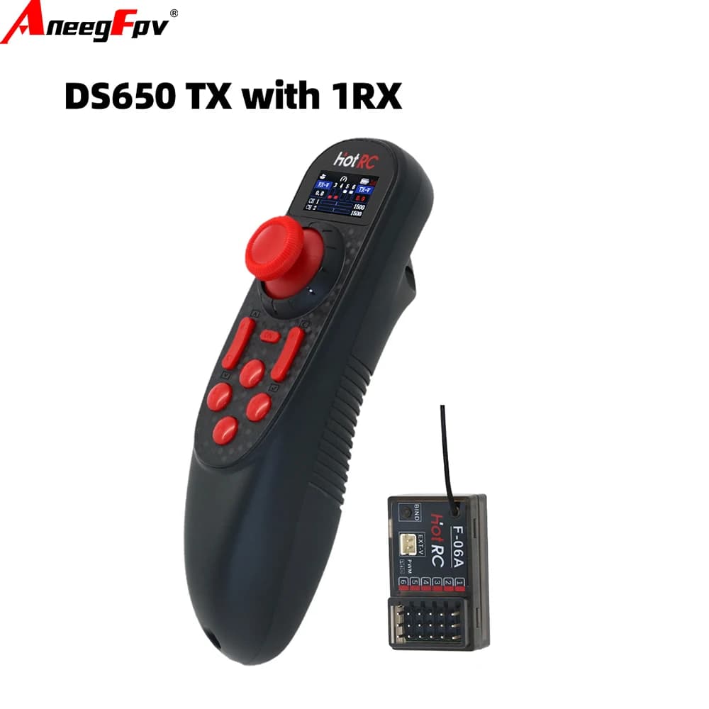 HOTRC Hot rc DS-650 DS 650 6CH 2.4GHz Trasmettitore del sistema radio Telecomando con ricevitore DS 600 PWM a 6 canali per barca RC