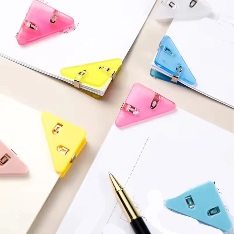 Clip Triangolare Creativo per Archiviazione Documenti, Set da 3/5 Pezzi, Porta Libri per Studenti, Clip per Conservazione Fogli di Prova
