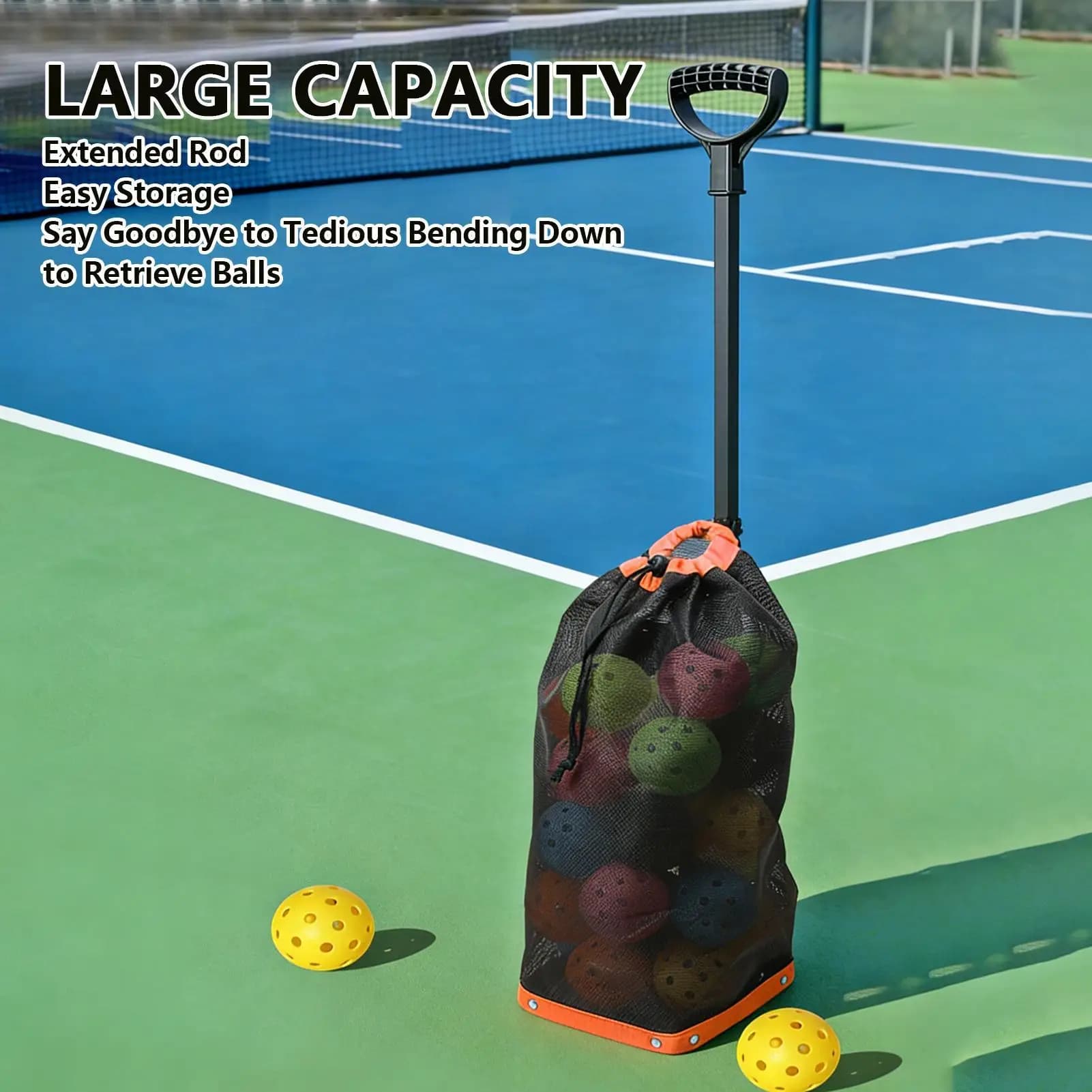 Pickle Ball Retriever Strumento Leggero e Regolabile Palla da Tennis Retriever Cestino per Uomini Donne Ragazzi Ragazze Giovani Adolescenti Atleti