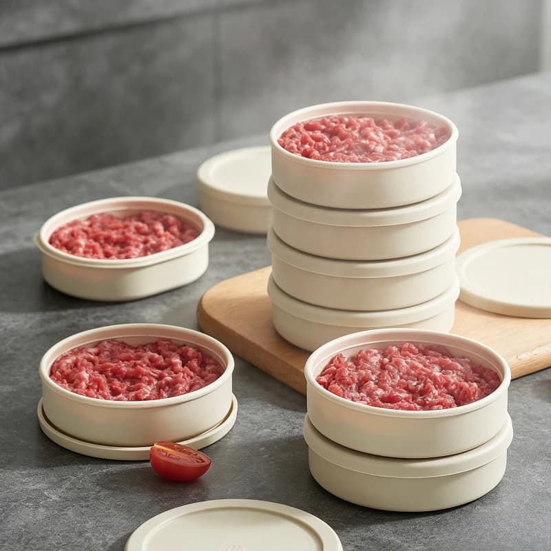 Patty Freezer Storage Box Beef Burger Press Mold Refrigerator Minced Meat Container for Home Meal Prep Food Preservation